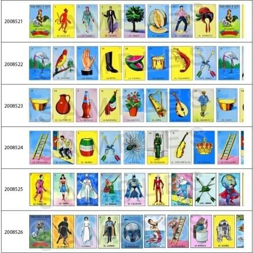 New Loteria Pattern Printed 5 Yards 25mm/38mm/50mm/75mm Grosgrain/Satin Ribbon for DIY Hair Bows Handmade Materials 200852