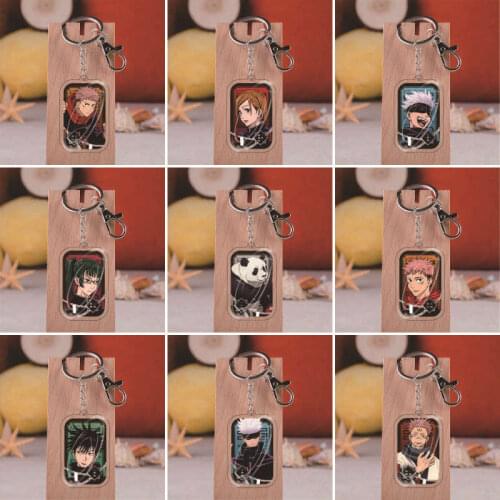 New Jujutsu Kaisen Satoru Keychains Yuji Itadori Megumi Fushiguro Nobara Kugisaki Acrylic Double Sided Key Ring Gift