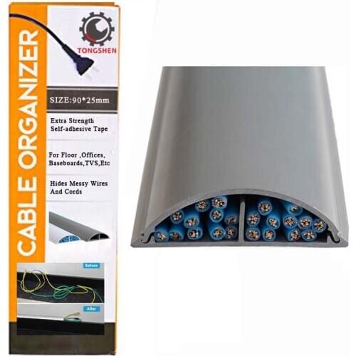 90x25mm Large Size Floor PVC Cable Duct Cable Trunking Floor Cable Cover Floor Wiring Duct Cord Protector Wire Cover in workshop