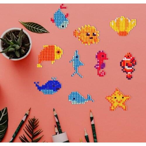 Originality Christmas DIY Full Drill Round Diamond Painting Interesting Cartoon Modeling Animal Double Sided Stickers