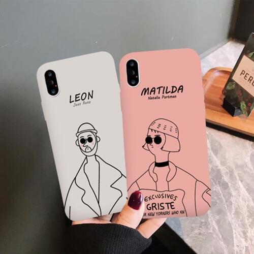 Simple Leon Matilda Phone Case For iPhone X XR XS MAX Case Silicone Soft Candy Color Case For iPhone 6 6S 7 8 Plus Back Funda