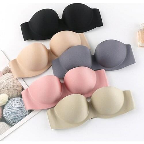 Sexy Strapless Invisible Bras Push Up Gather Underwear for Women Wedding Brassiere Solid Color Non-slip Sexy Lingerie New