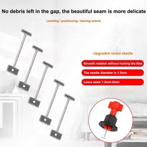 200Pcs Tile Leveling System for Tile Laying Reusable Steel Needles Flooring Replaceable Pin Tiling Construction Tools
