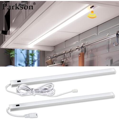 LED Under Cabinet Lights Hand Sweep Sensor DC 12V High Brightness Bedroom Wardrobe Closet Night Light Home Lighting 30/40/50cm