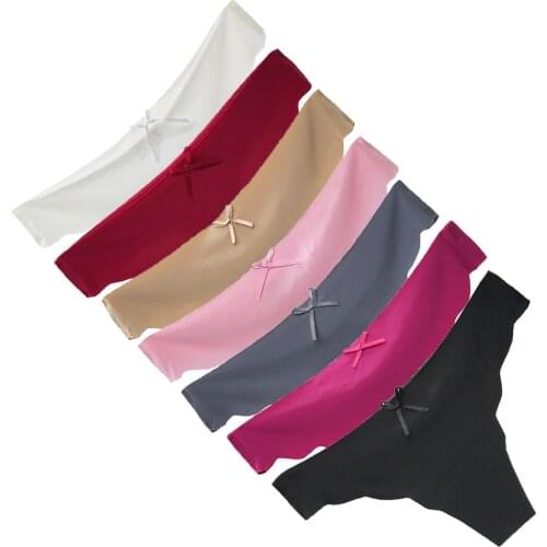 12pcs Seamless Women g-strings Knickers Ice Silk Panties Thongs Lady T back Pants G-String Underwear Femme Tangas Free Shipping