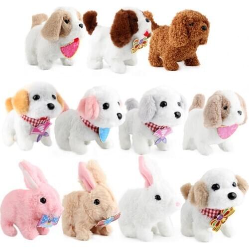New Cute Creative Mini Control Smart Electronic Plush Simulation Puppy Pets Doll Cute Smart Robot Dog Interactive Kids Toys Gift