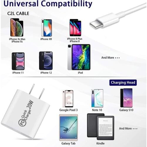 Data USB Cable for iPhone Charging Cable for Fast Charger 12/X/XS Pro Max for iPhone for Huawei 20w PD charger USB C Charger