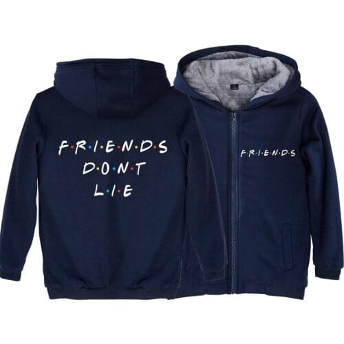 FRIENDS Don't LIE Friends Icon Woman Girl Parkas Full Zip Coat Plus Velvet Autumn Winter Couple Clothes ZIIART