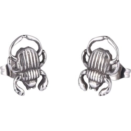 New Fashion Earrings Jewelry Womens Ear Stud Stainless Steel Insect Piercing Punk Ladies Earrings Gifts Silver Color PD0578