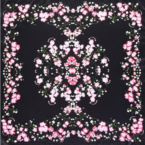 Small Floral Square Scarves Bandanna Silk Scarf Women 2021 Fashion Headband Neck Tie Band Professional Neckerchief Scarf Wraps