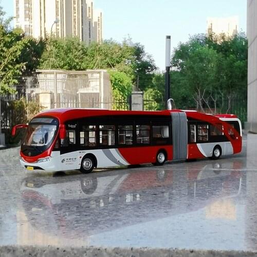1:43 Beijing Bus Road 1 Yinlong Diecast Articulated Big Fish Alloy Bus Miniature Model for Collection,gift Raw