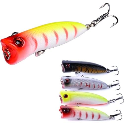 1pcs 5.5cm 5.5g 8# Hooks Pesca Artificial Bait Fishing Tackle Top Water Popper Lure Fishing Wobbler Crankbait