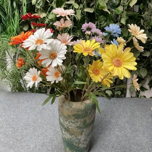 1pc 6 heads Daisy Artificial Flowers Wedding Road Guide Flower Arrangement Home Room Decoration Fake Flowers