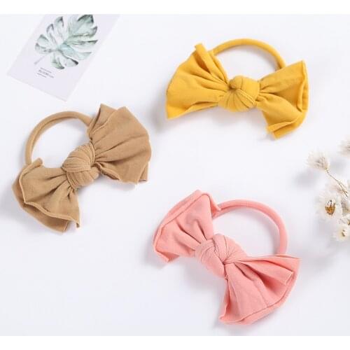 1pcs Big Bow Elastic Baby Headband Solid Color Hair Accessories for Children Bows Headwraps Baby Girl Hairband for Newborn