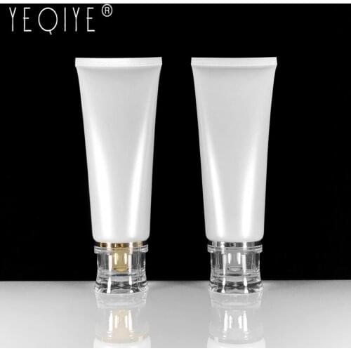 【30PCS】100g Pearl White Plastic Squeeze Bottle 100ml Cosmetic Soft Tube Facial Cleanser Cream Shampoo Body Lotion Gel Refillable