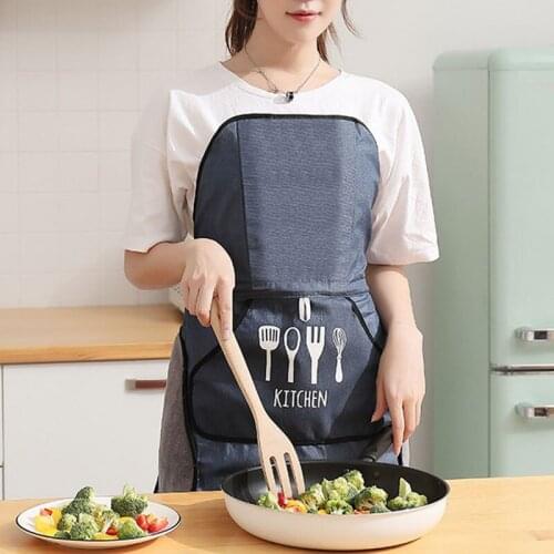 Tie-free Automatic Apron Aprons for Women Oil and Waterproof Apron Suitable for Both Men and Women Large Pockets can CSV