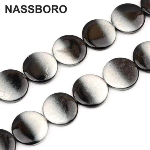 18Pcs 20mm Round Shape Two Sides White and Black Shell Beads Loose Beads For Jewelry Making DIY Bracelet Necklace Craft