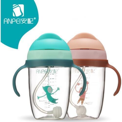 Baby kid Straw Feeding Cup Tritan Milk Thermos Portable Hot Water Bottle Travel Mug Training Cup Learn Drinking Sippy Cup 280ml