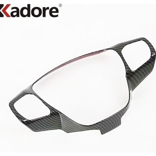 For Ford Kuga Escape 2020 2021 Carbon Fiber Car Interior Steering Wheel Cover Trim Decoration Panel Frame Trims Accessories