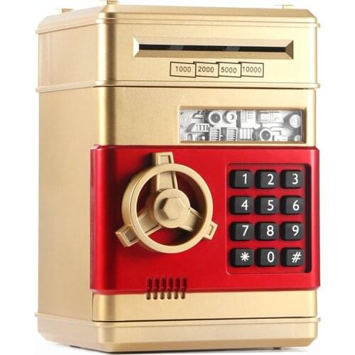 Electronic Password Money Saving Box Coins Saving ATM Bank Safe Box Toy Automatic Deposit Banknote