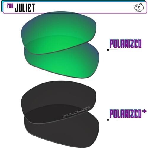 EZReplace Polarized Replacement Lenses for - Oakley Juliet Sunglasses - Black P Plus-Green P