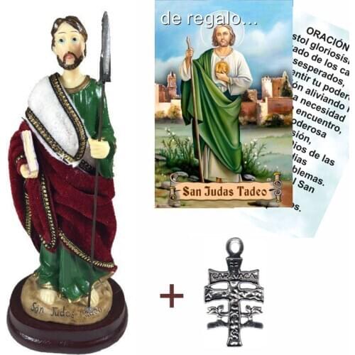 Hand painted figure San Judas Thaddeus in epoxy resin 16 cms