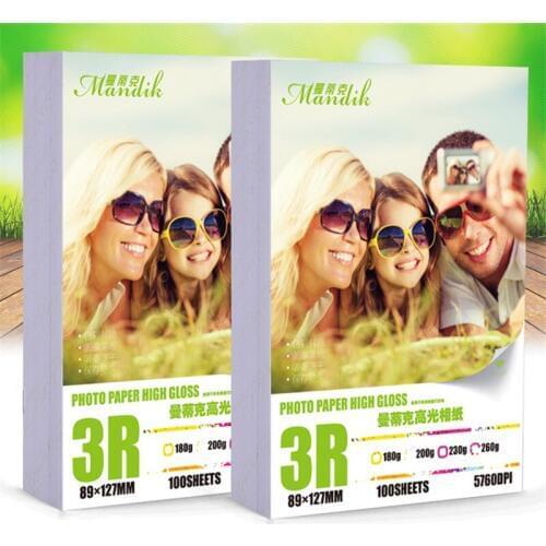 3R Size Dye Ink Bright White Glossy Photo Paper 180gsm 200gsm 230gsm