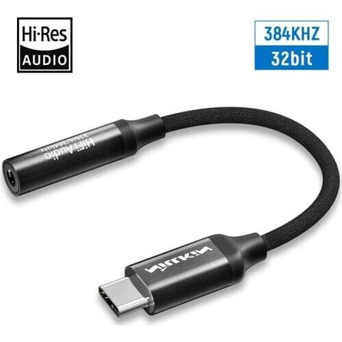 LUSHUO HIFI DAC Earphone Amplifier Type-C to 3.5mm Audio Adapter Amplifier Lossless 32bit/384K For Huawei Samsung