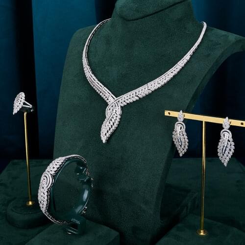 TIRIM Dubai Luxury Elegant Bridal Necklace Set for Women Cubic Zirconia Wedding Jewelry Set For Brides Accessories Party jewelry