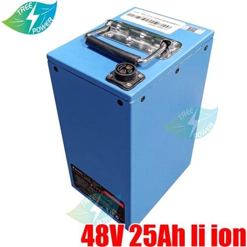 48V 25Ah lithium li ion battery pack built-in BMS rechargeable for 1500w bike bicycle e scooter Rickshaw EV+3A charger