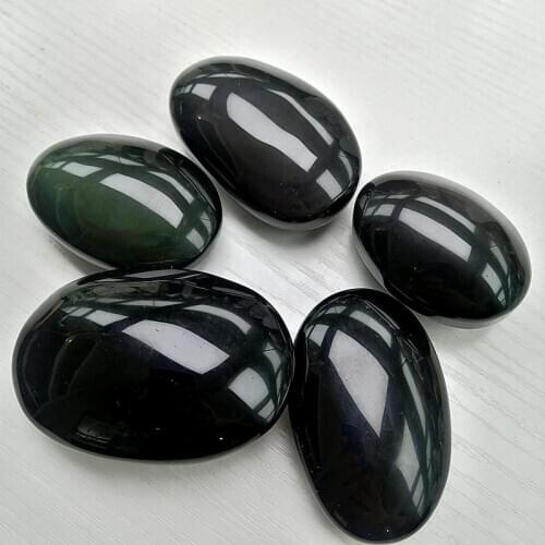 Natural obsidian tumbled stones quartz mineral crystals healing reiki home decoration for gift sale