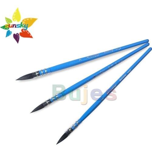 Original Mairtini Light series Handmade Squirrel hair brush BLUE penholder Professional Watercolor brush Mop brush painting