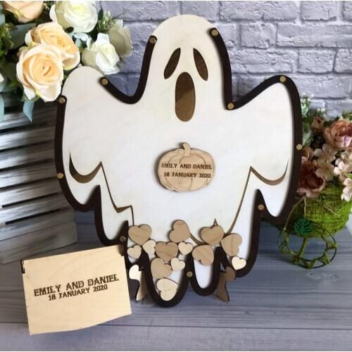 Personalized Halloween wedding guest book alternative, Halloween party guestbook, Unique guest book, Wood guest book, Gothic gue