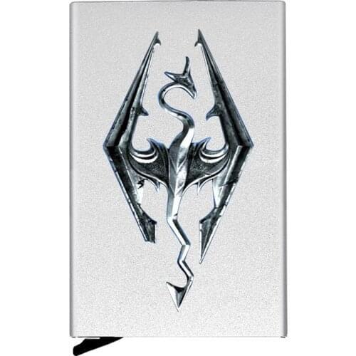 Personalized Metal Credit Card Holder The Elder Scrolls V Skyrim Printing Travel ID Cardholder Case Rfid Wallet