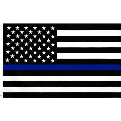 Jennifer 90x150cm polyester united states of american thin blue line first responder police memorial flag