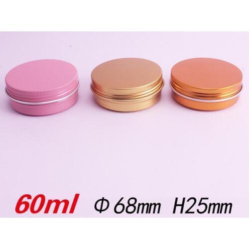 2 oz 60ml 60g Multi-Colored Round Aluminum Cans Screw Lid Metal Tins Jars Empty Slip Slide Containers SN354