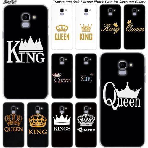 Luxury King Queen Couple crown Silicone Case For Samsung Galaxy J8 J6 J4 2018 J2 Core J5 J6 J7 Prime J3 2016 2017 EU J4 Plus