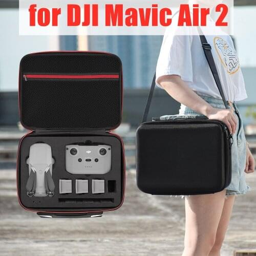Portable Storage Bag for DJI Mavic Air 2 Drone Accessory Carrying Case PU Nylon Shoulder Packet Handbag Protective Box Backpack