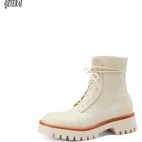 QZYERAI black Genuine leather Riding boots Female boots Womens boots cowhide Autumn and winter Womens shoes Size 34-40