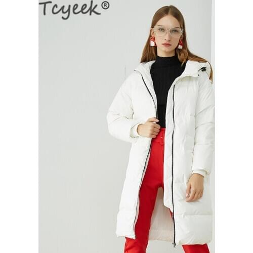 Tcyeek Winter Jacket Women Down Coat Female Thick White Duck Down Jacket Woman Long Coats Warm Hooded Clothes 2020 Hiver DA85319