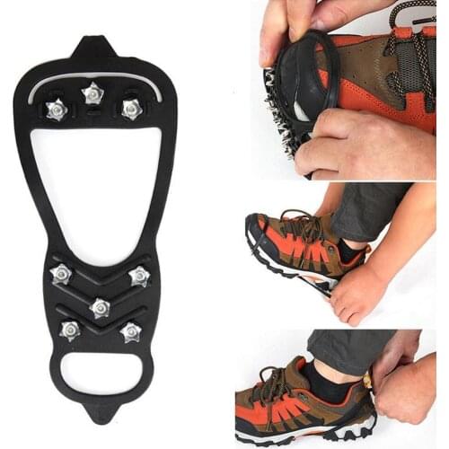 1 Pair Professional Rock Climbing Crampons 8 Nails Ice Non-slip Hiking Shoes Nails Winter Outdoor Equipment Safety