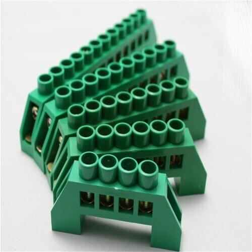 1Pcs JDA8-0812 Distribution box rail type connection copper bar copper terminal strip wiring block flame retardant plastic Blue