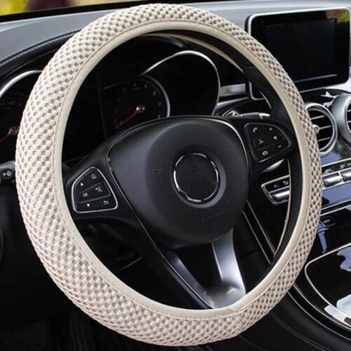 1PC Ice Silk Steering Wheel Cover Universal 36-38CM Wear-resistant Anti-slip Car Accessories Black Red Rose Gray Beige Purple