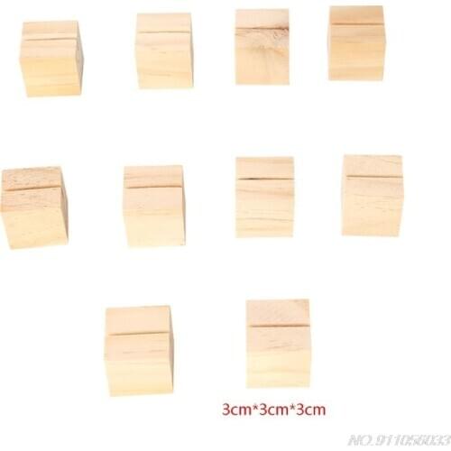 10pcs Natural Wood Numbers Photo Display Stand Business Card Holder Message Name Memo Clips Office Desk Organizer