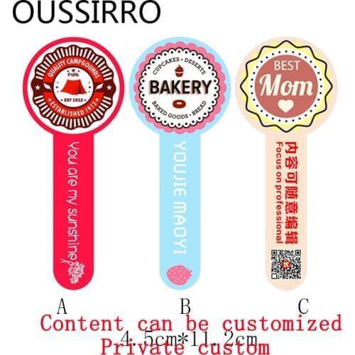 1000pcs/lot Private Custom Logo Stickers Printing Bake Cake Shop Advertising Fruit Meal Box Teabag Label Store Name Is Everywher
