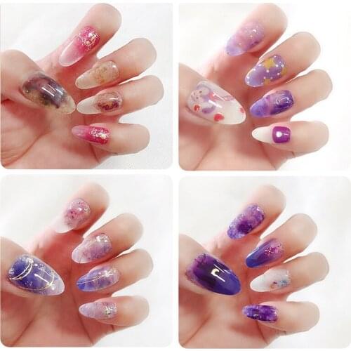 3D Watercolor Style Women Nail Art Stickers Full Cover Nails Sticker Designer Nail Sticker Set Nail Accesoires Sticker Decals