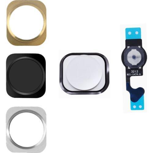 4pcs/lot For iPhone 5 5G 5C Home Button Flex Home Button Menu with Flex Cable Key Cap Black & White