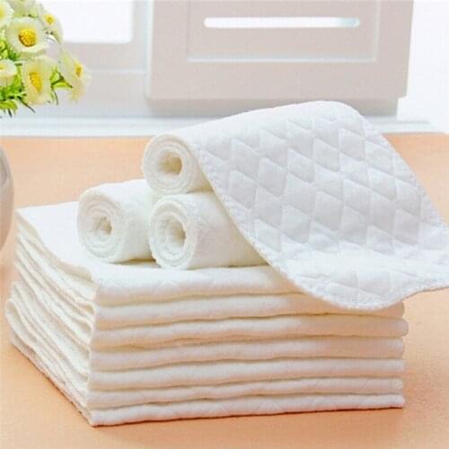 #30 5pcs 3 Layer Baby Diapers Bamboo Eco Cotton Diapers Nappy Baby Reusable Washable Diaper Pape 100% Cotton Inserts Diapers
