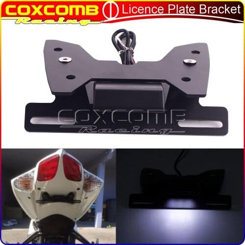 CNC Aluminum Number License Plate Holder Mount Bracket W/LED Light For Suzuki GSX-R 600 750 GSXR600 GSXR750 GSX-R750 2008-2010