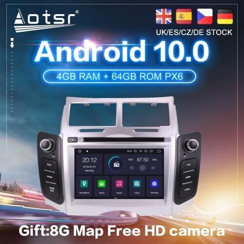 Android 10.0 PX6 For Toyota Yaris XP90 2005 - 2012 Car GPS Navigation Radio AutoStereo DVD Multimedia Video Player HeadUnit 2Din